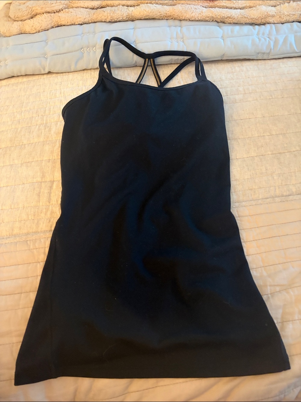 Gaiam Women's Black Strappy Tank Top with bra inserts Sz xs
